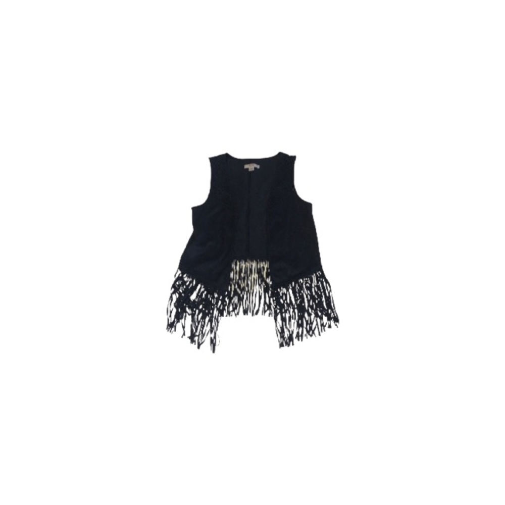 Mossimo Supply Co. Black Microsuede Boho Fringe Vest - Women’s Size XS/S